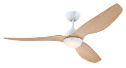 MAGNOLIA Ø132cm, DC-mootor!, valge laeventilaator, LED 18W, pult